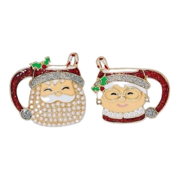 Sugarfix by Baublebar “Merry Mugs” Santa and Mrs. Claus Earrings - Picture 1 of 11